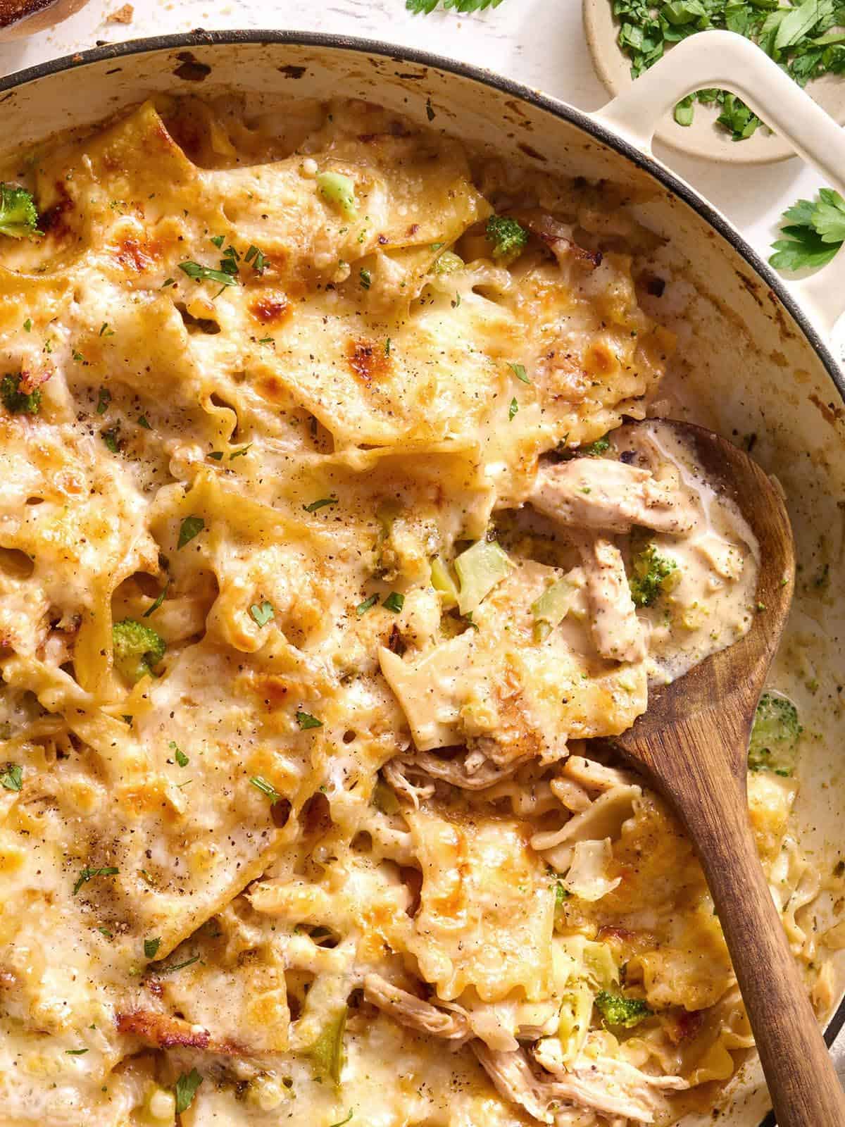 Chicken and Broccoli Skillet Lasagna