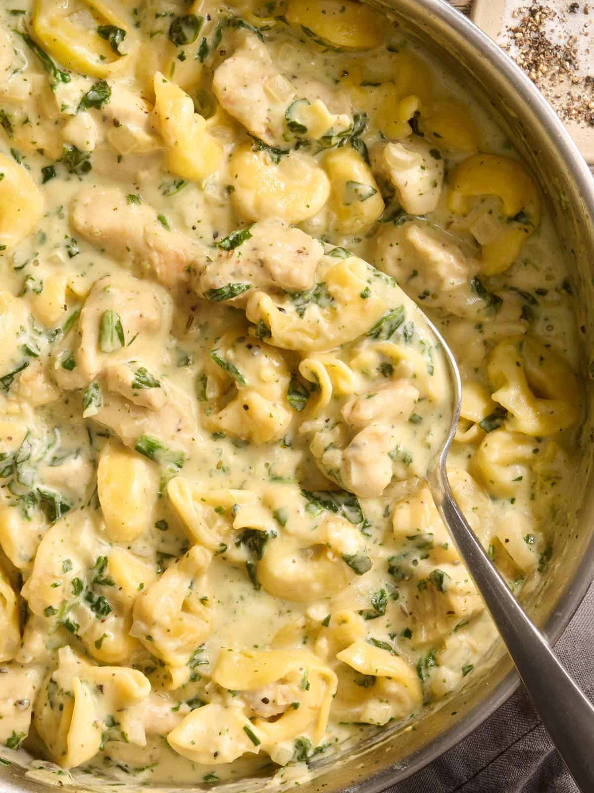 Creamy Chicken and Tortellini Skillet